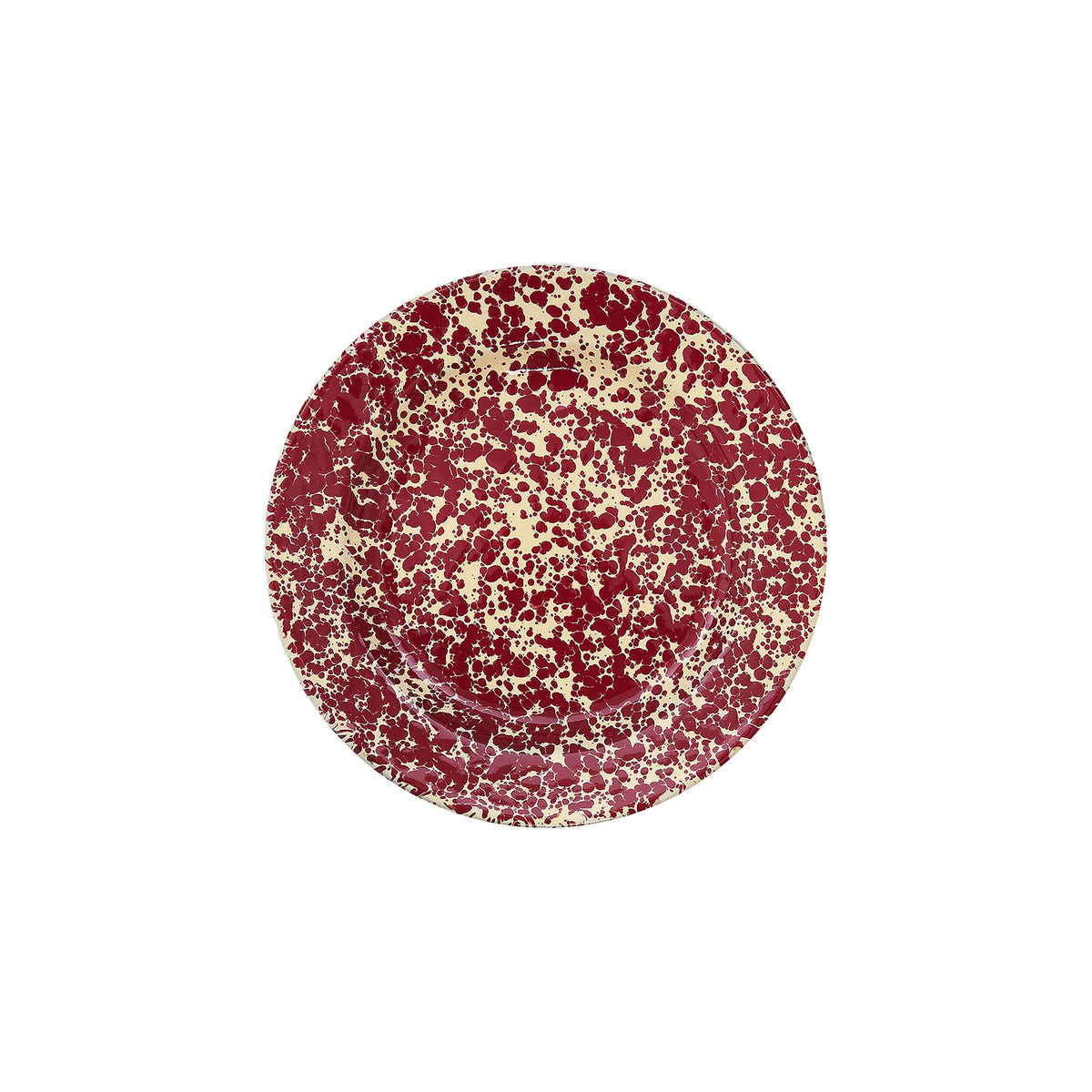 Splatter Salad Plate - Burgundy and Cream