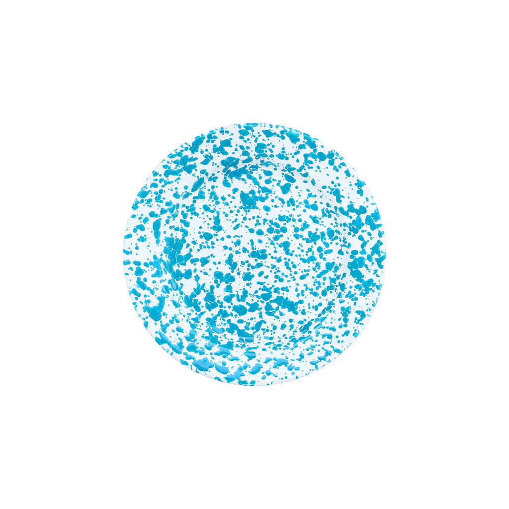 Splatter Salad Plate - Turquoise & White