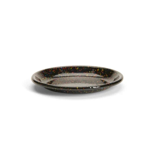 Rainbow Falls Coupe Salad Plate - Black