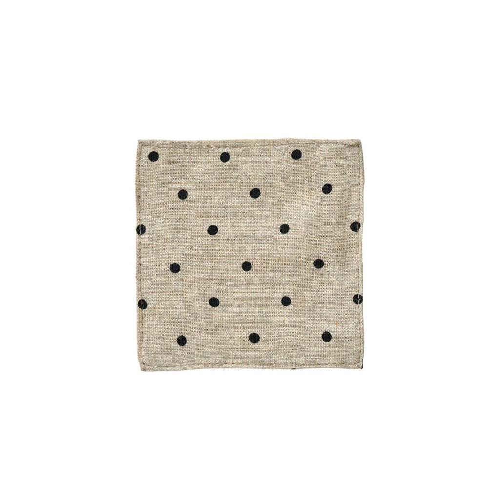 Linen Coaster Dot - Natural