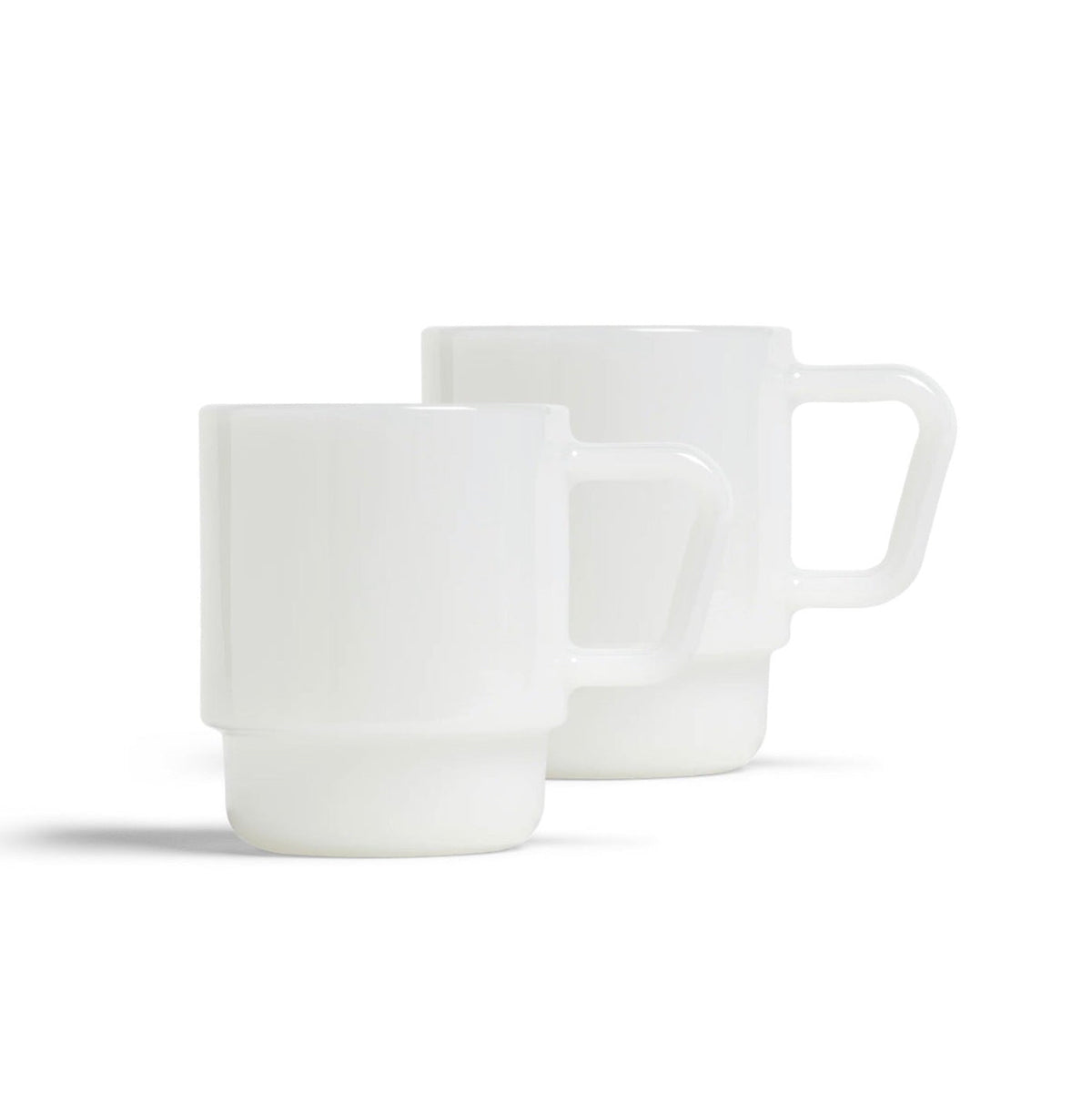 Milk Glass Mug Set of 2 - White / 8oz