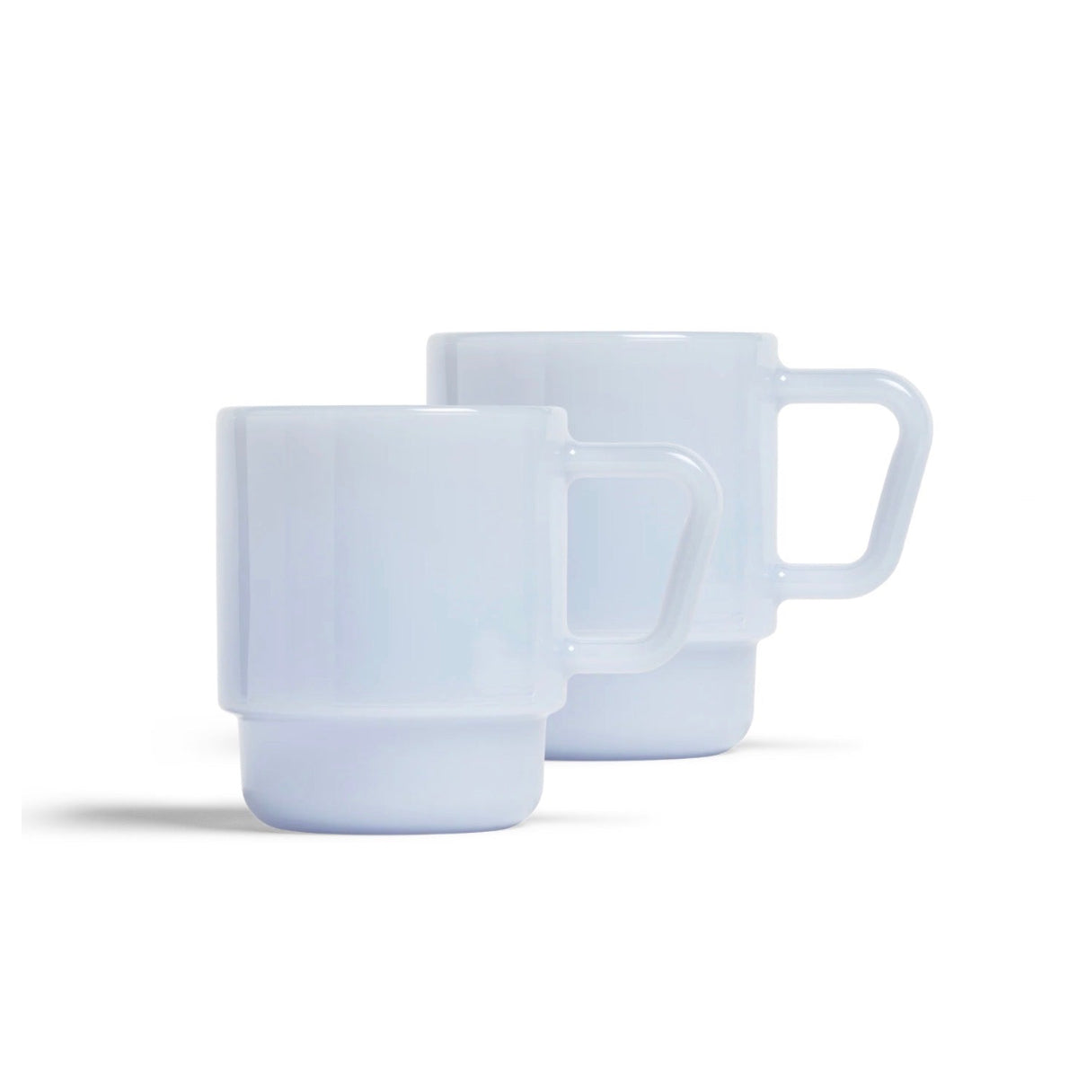 Milk Glass Mug Set of 2 - Blue / 8oz