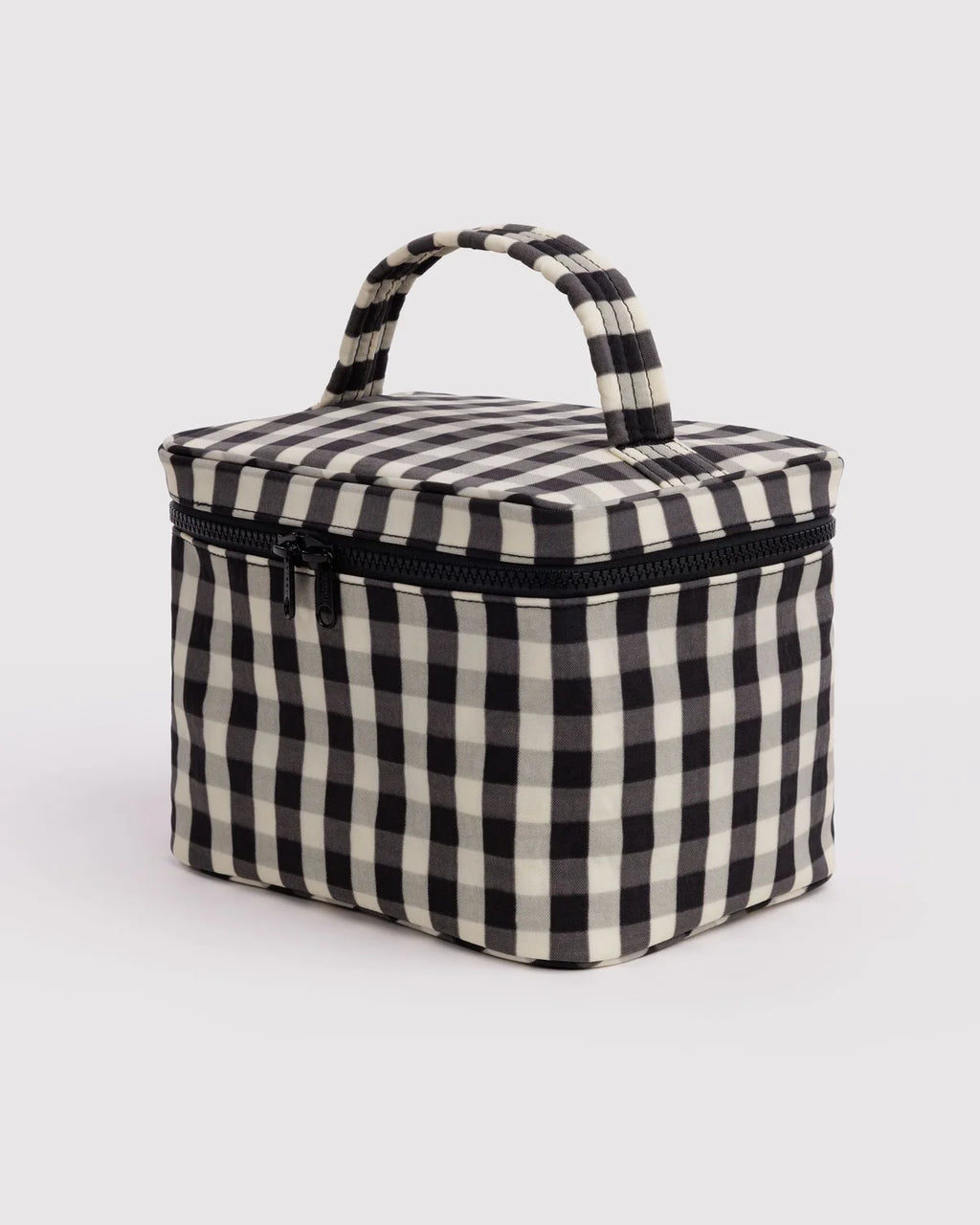 Cosmetic Case - Black and Cream Gingham
