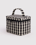 Cosmetic Case - Black and Cream Gingham