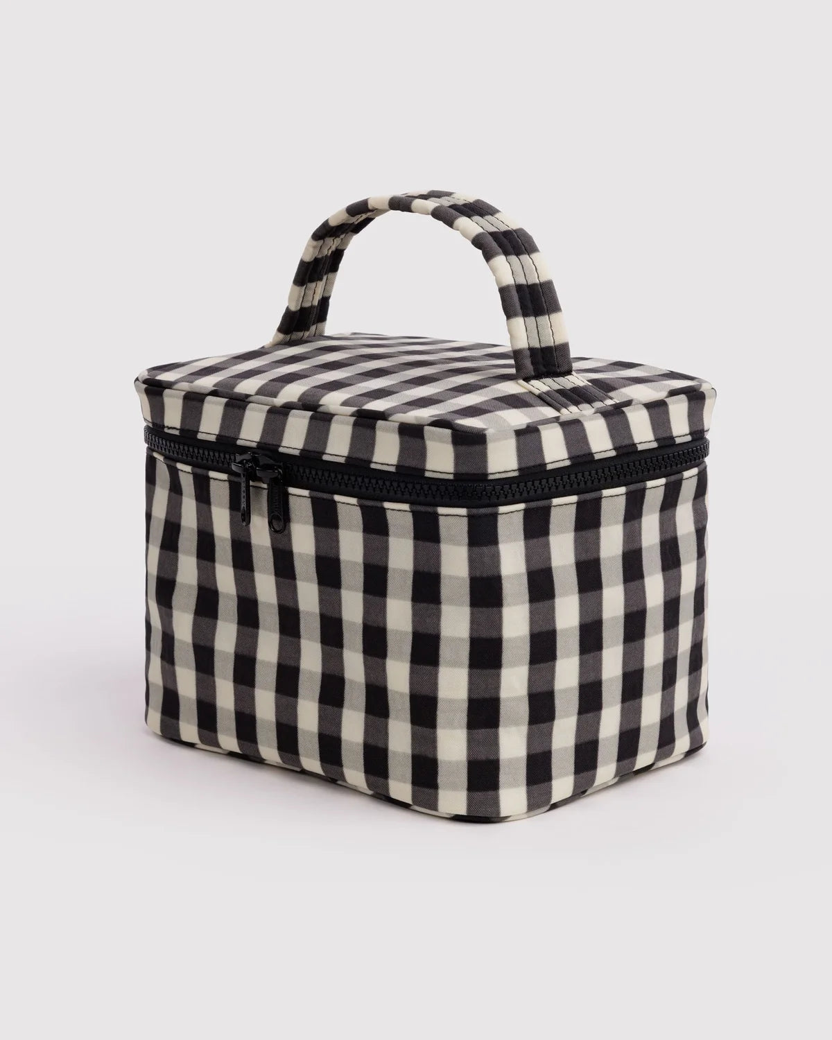 Cosmetic Case - Black and Cream Gingham