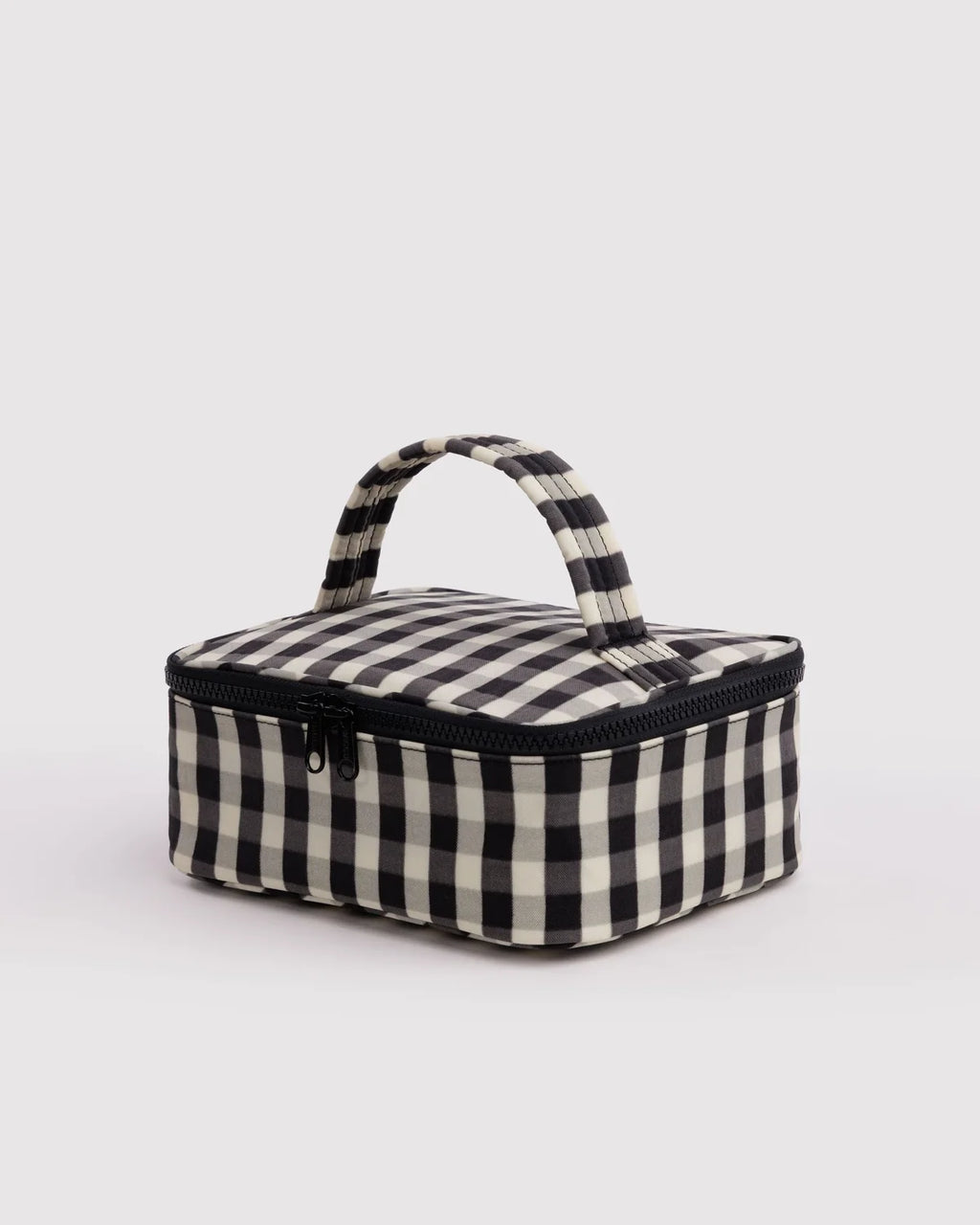 Cosmetic Case - Black and Cream Gingham