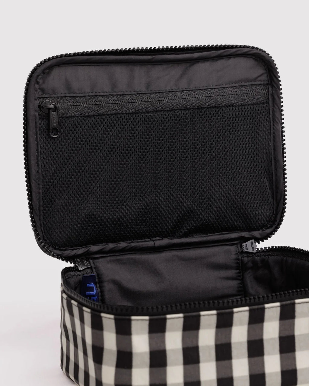 Cosmetic Case - Black and Cream Gingham