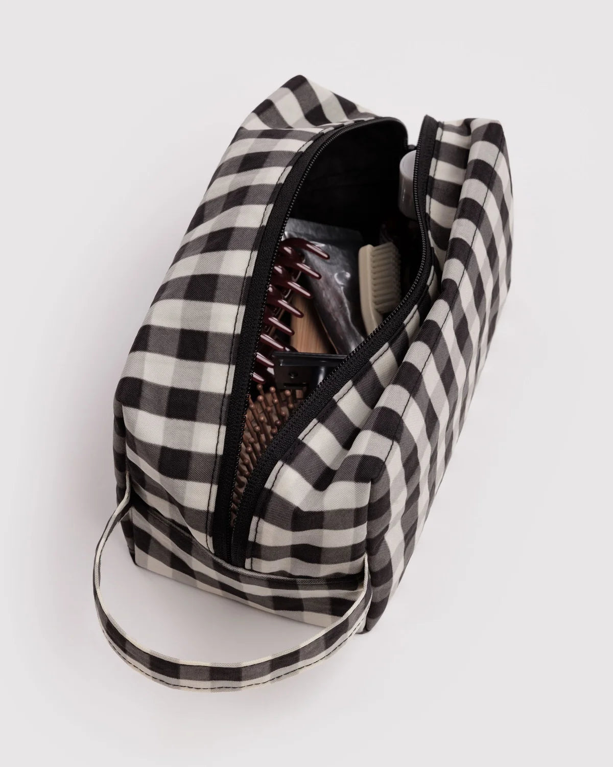 Dopp Kit - Black and Cream Gingham