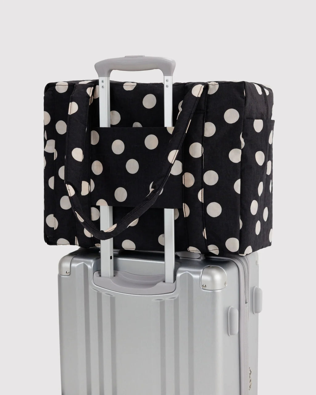 Small Cloud Carry-On - Black and Cream Polka Dot