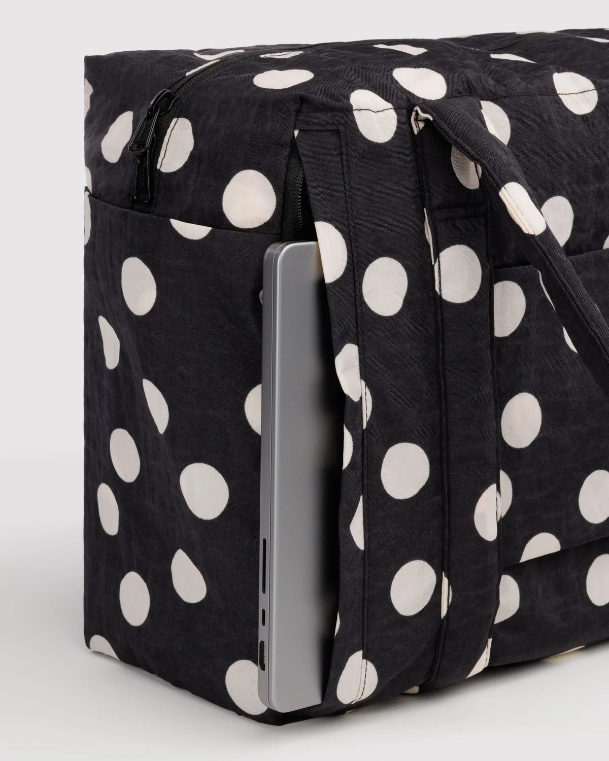 Small Cloud Carry-On - Black and Cream Polka Dot