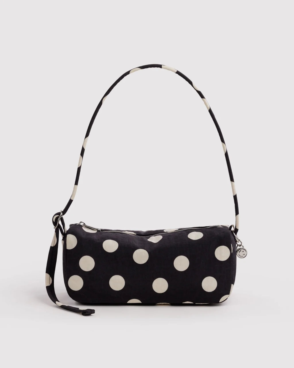 Nylon Loaf Bag - Black and Cream Polka Dot