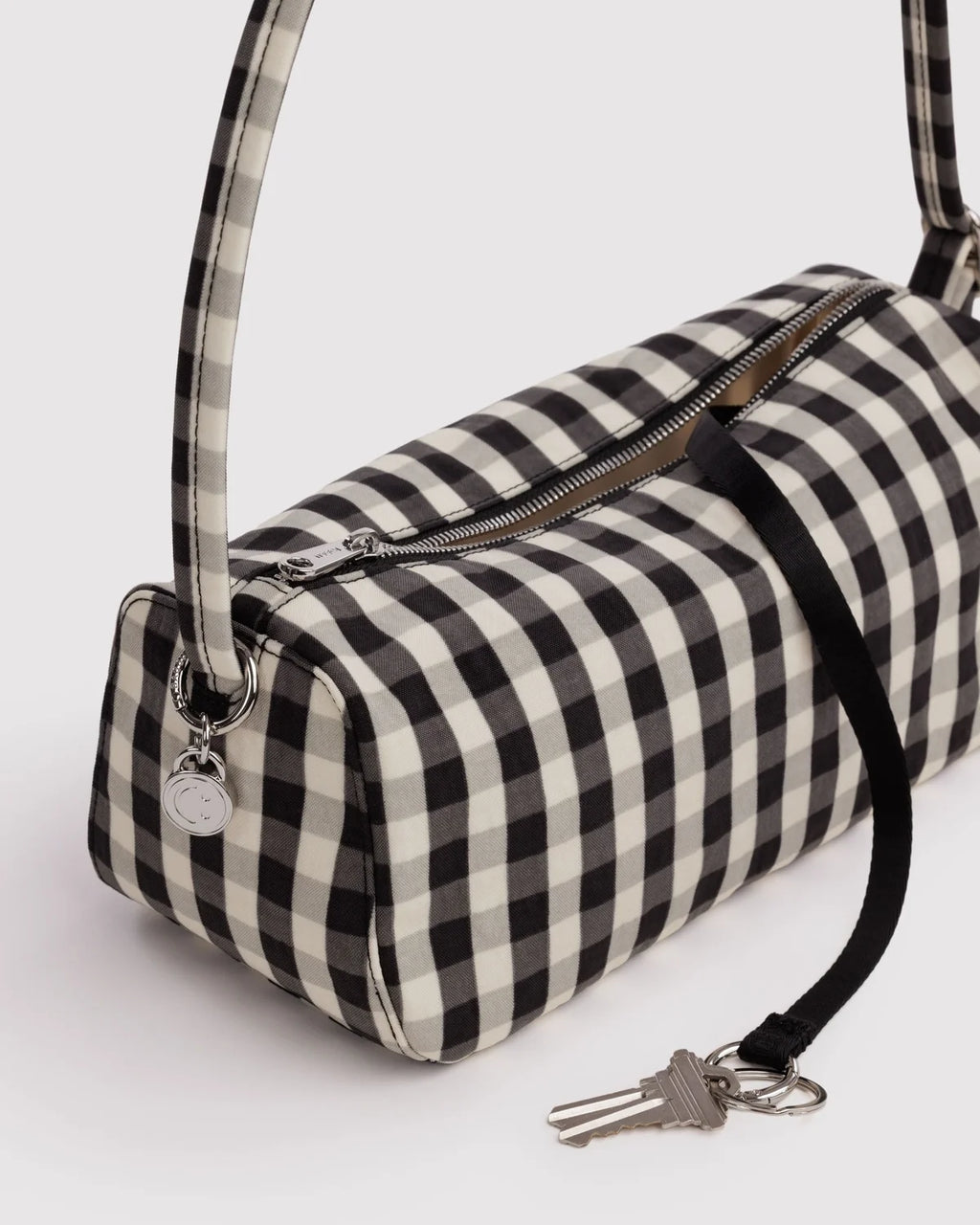 Nylon Loaf Bag - Black and Cream Gingham