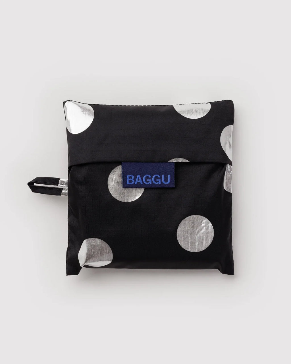 Standard Baggu - Silver Metallic Polka Dot