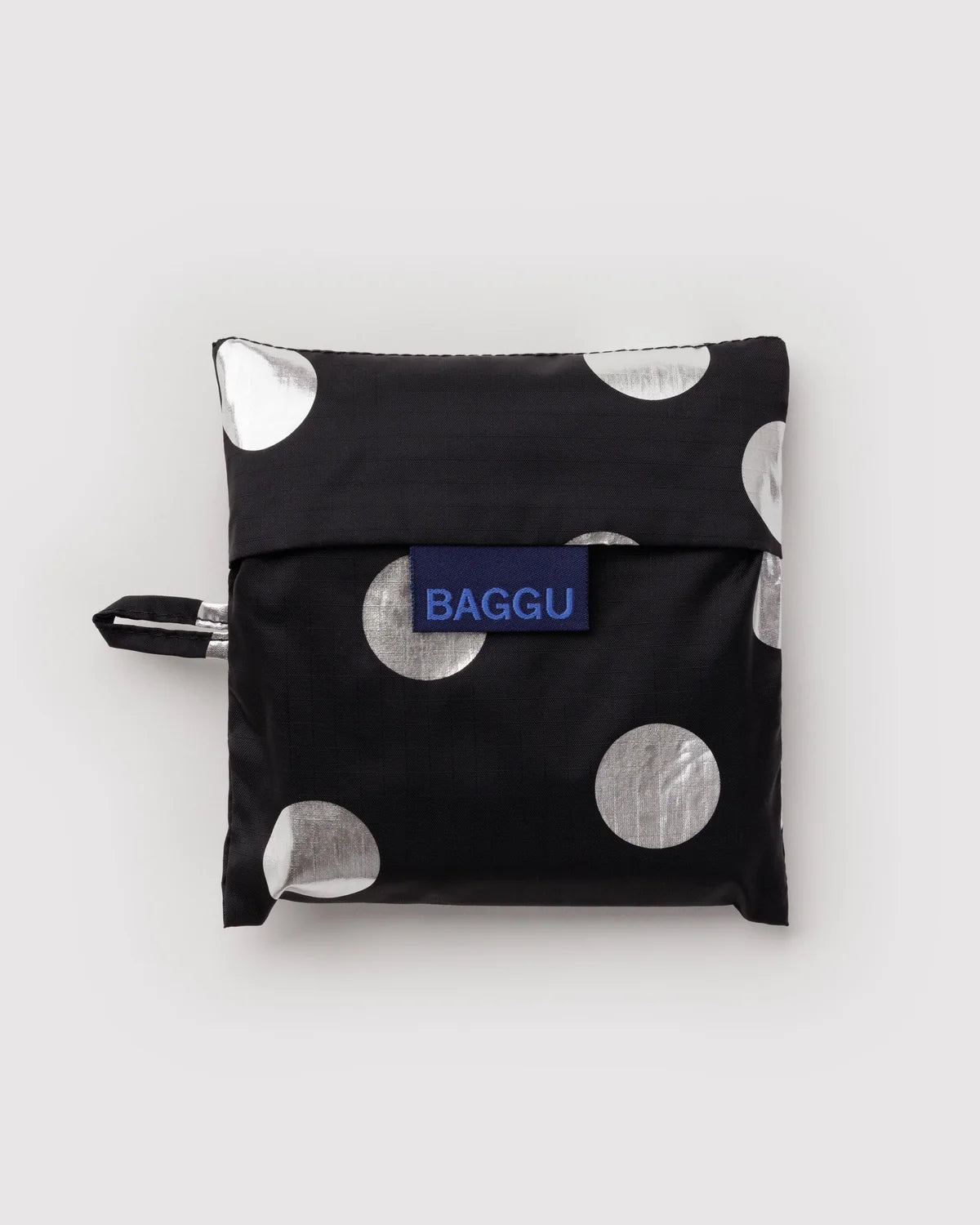 Standard Baggu - Silver Metallic Polka Dot