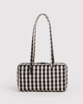 Nylon Bowler Bag - Black and Cream Gingham