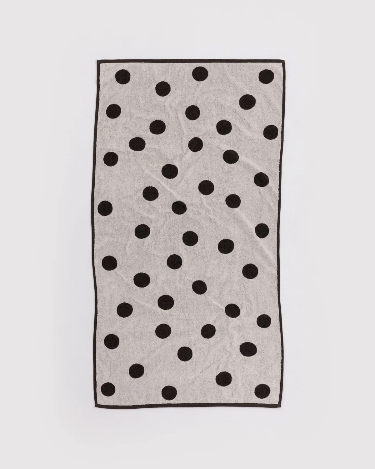 Bath Towel - Cream and Black Polka Dot