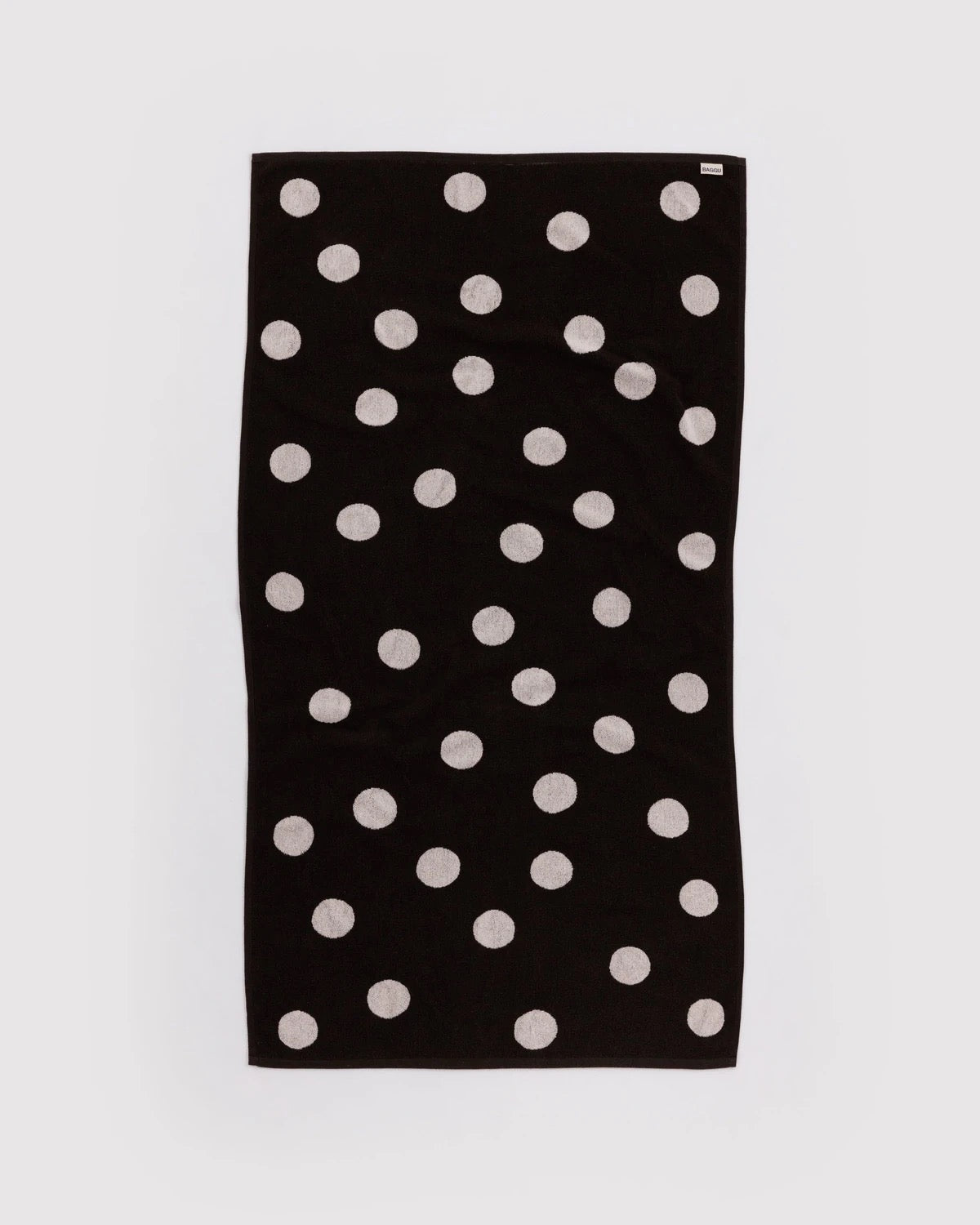 Bath Towel - Cream and Black Polka Dot