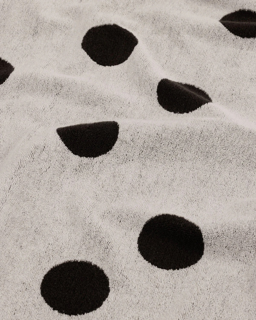 Bath Towel - Cream and Black Polka Dot