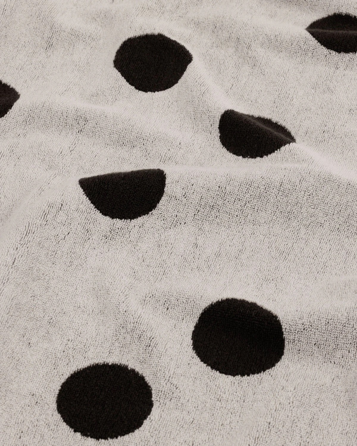 Bath Towel - Cream and Black Polka Dot