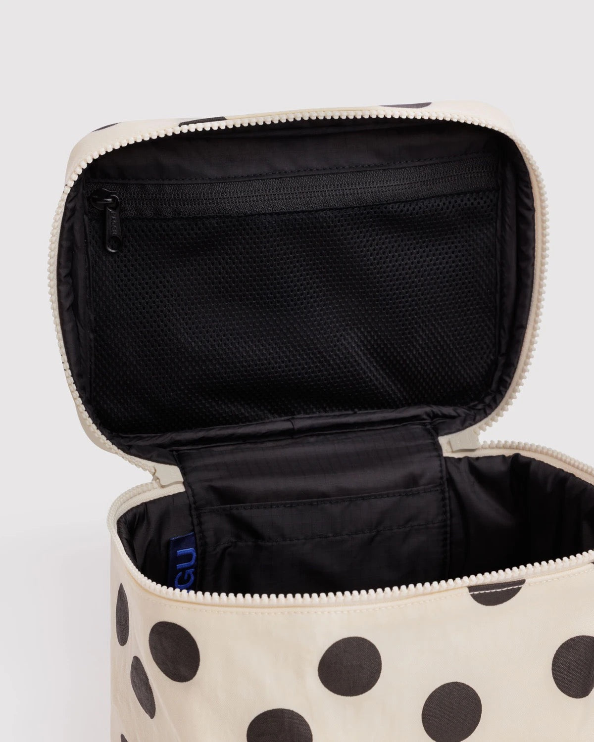 Cosmetic Case - Cream and Black Polka Dot
