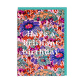 Neon Floral Coral Jungle Greeting Card