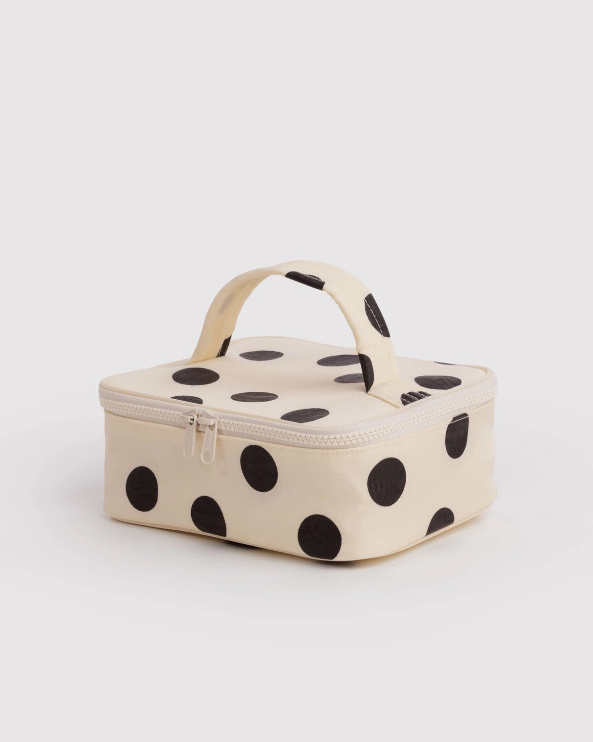 Cosmetic Case - Cream and Black Polka Dot