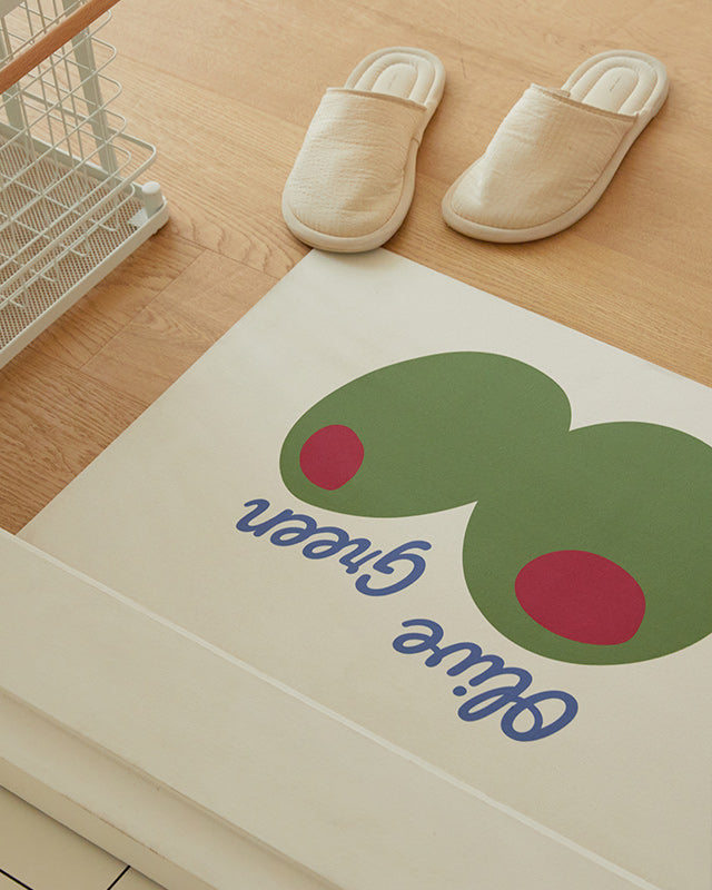 Diatomaceous Earth Bath Mat - Olive