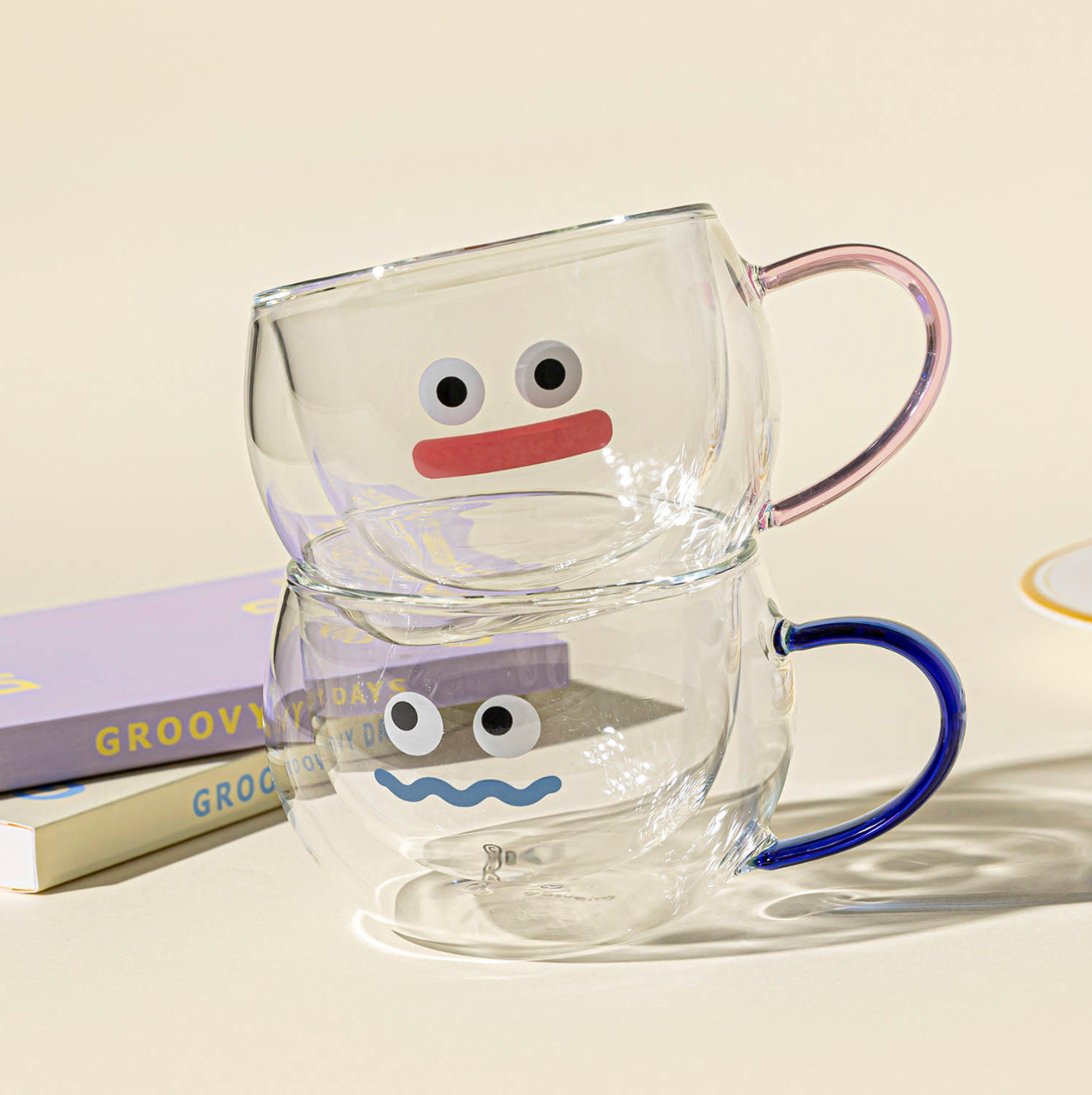 Double Walled Mug - Pink Face
