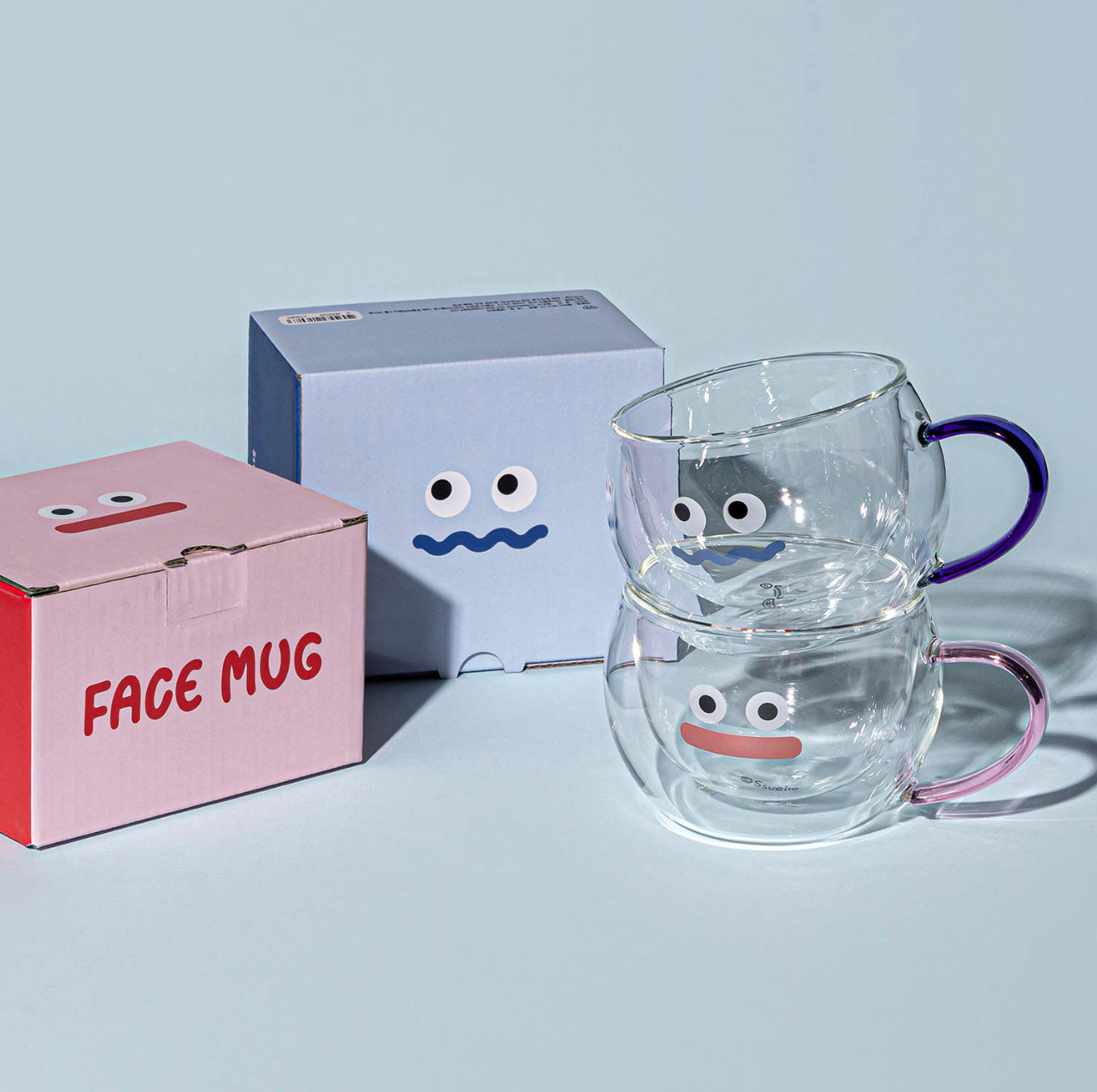 Double Walled Mug - Pink Face