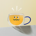 Double Walled Mug - Blue Face