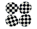 Bamboo Black Check Coaster - Set of 4