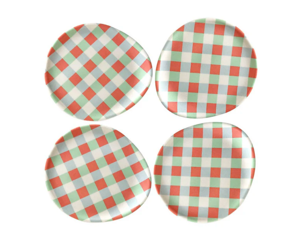 Bamboo Gingham Coaster - Set of 4