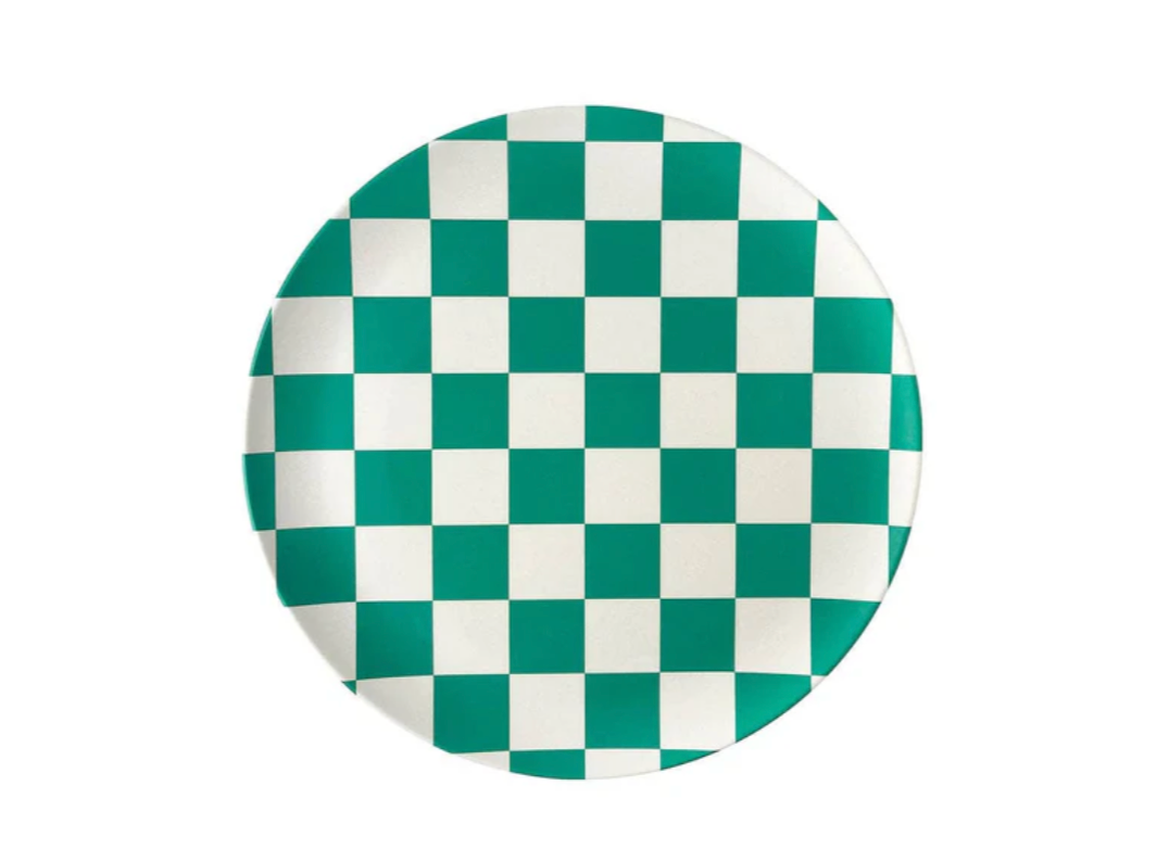 Green Check Side Plate