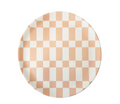 Pink Check Dinner Plate