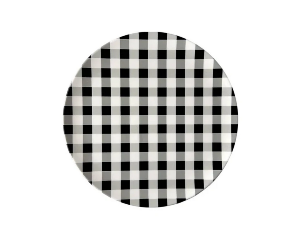 Gingham Black Side Plate
