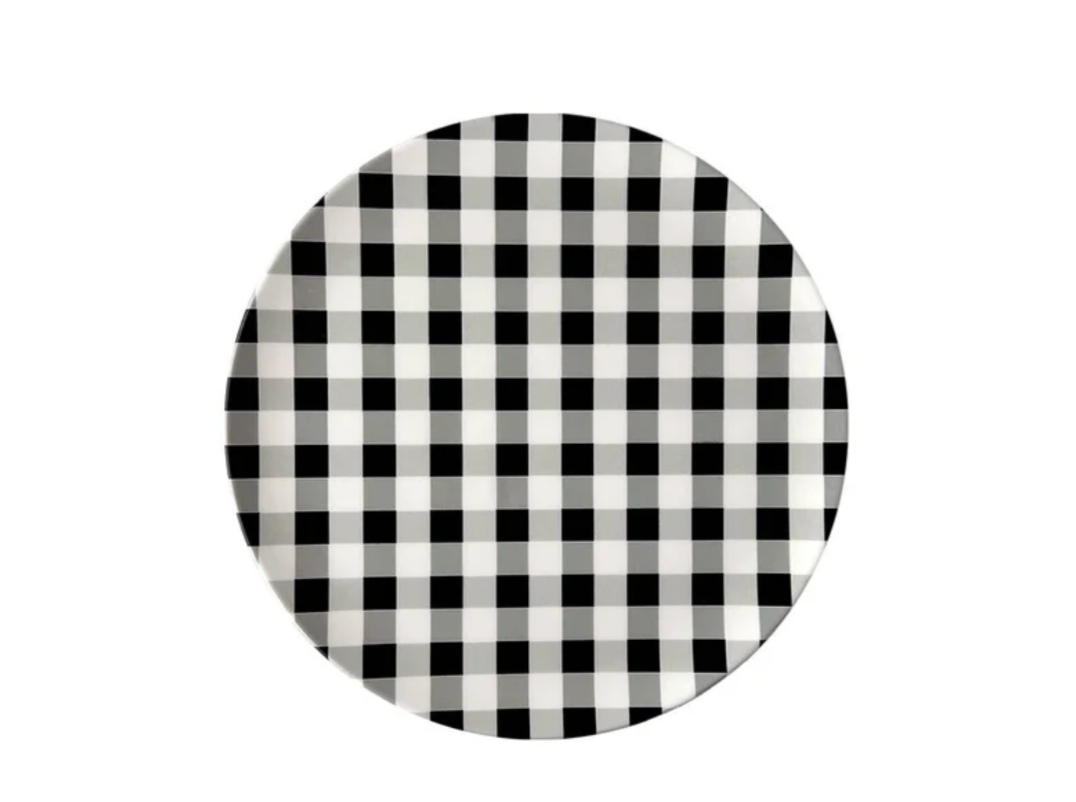 Gingham Black Side Plate