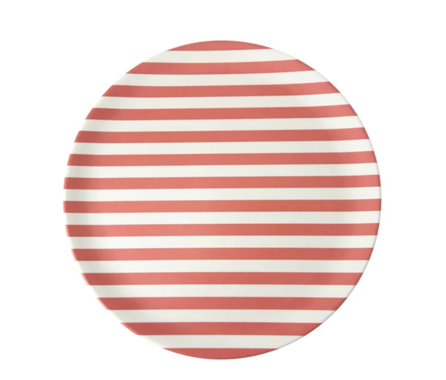Red Stripe Dinner Plate