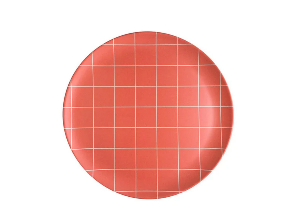 Red Grid Side Plate