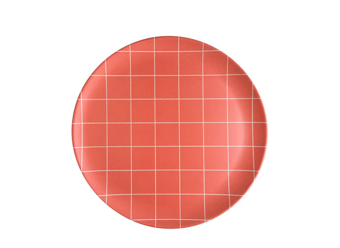 Red Grid Side Plate