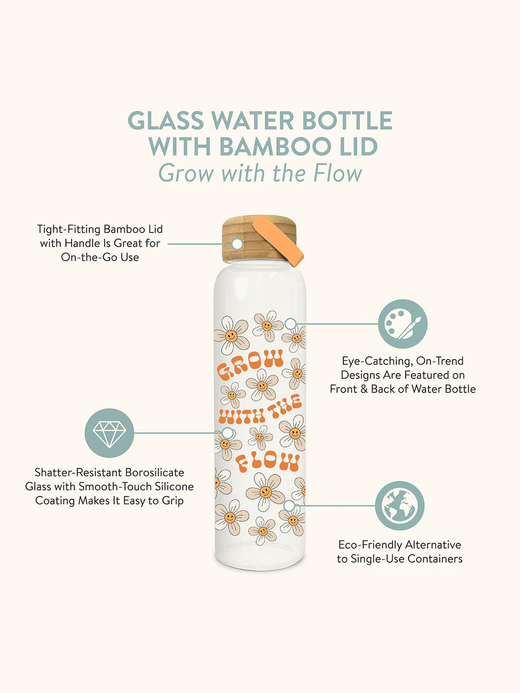 Grow With the Flow Glass Bottle w/ Lid image 3