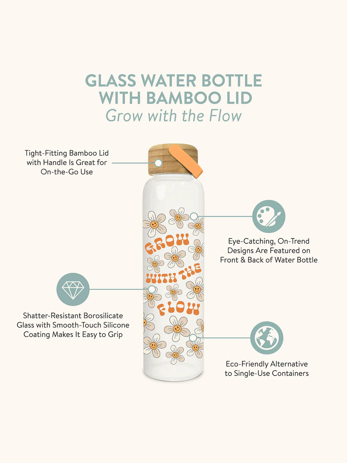 Grow With the Flow Glass Bottle w/ Lid image 3