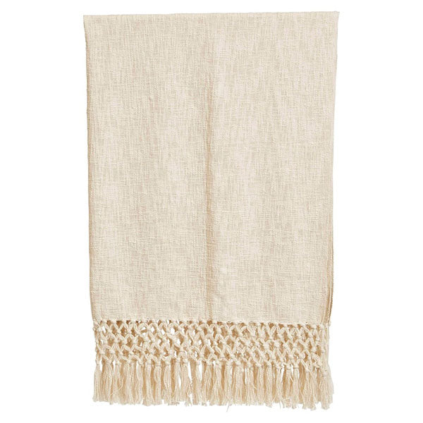 Woven Cotton Throw - Cream image 0