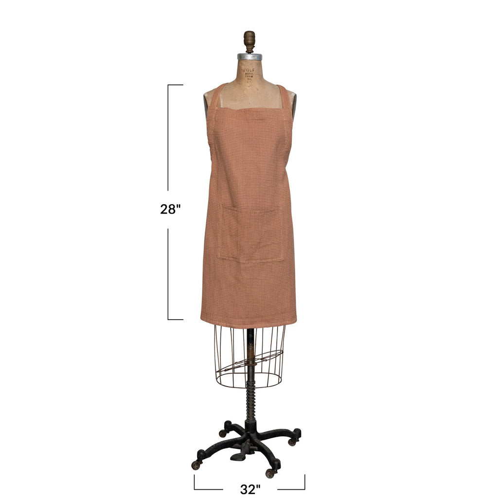 Linen & Cotton Waffle Apron w/ Pocket image 3