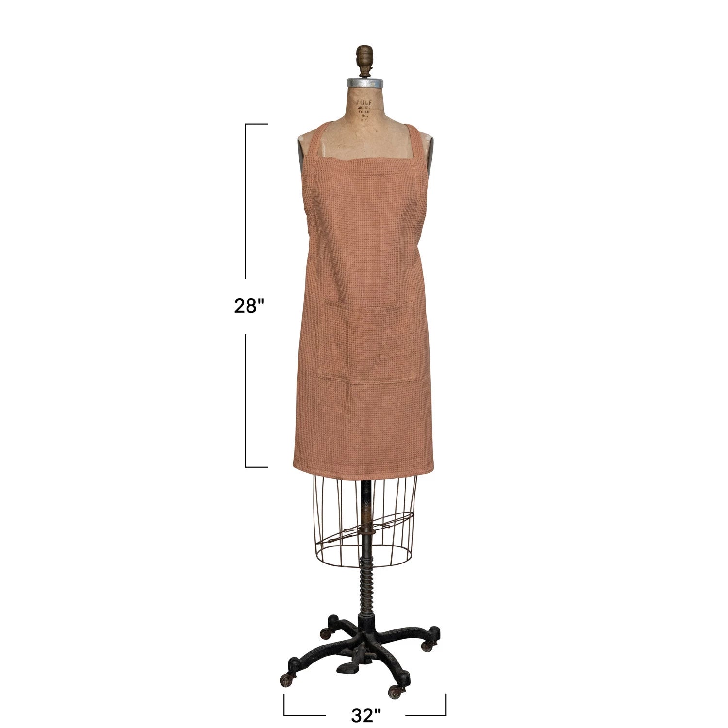 Linen & Cotton Waffle Apron w/ Pocket image 3