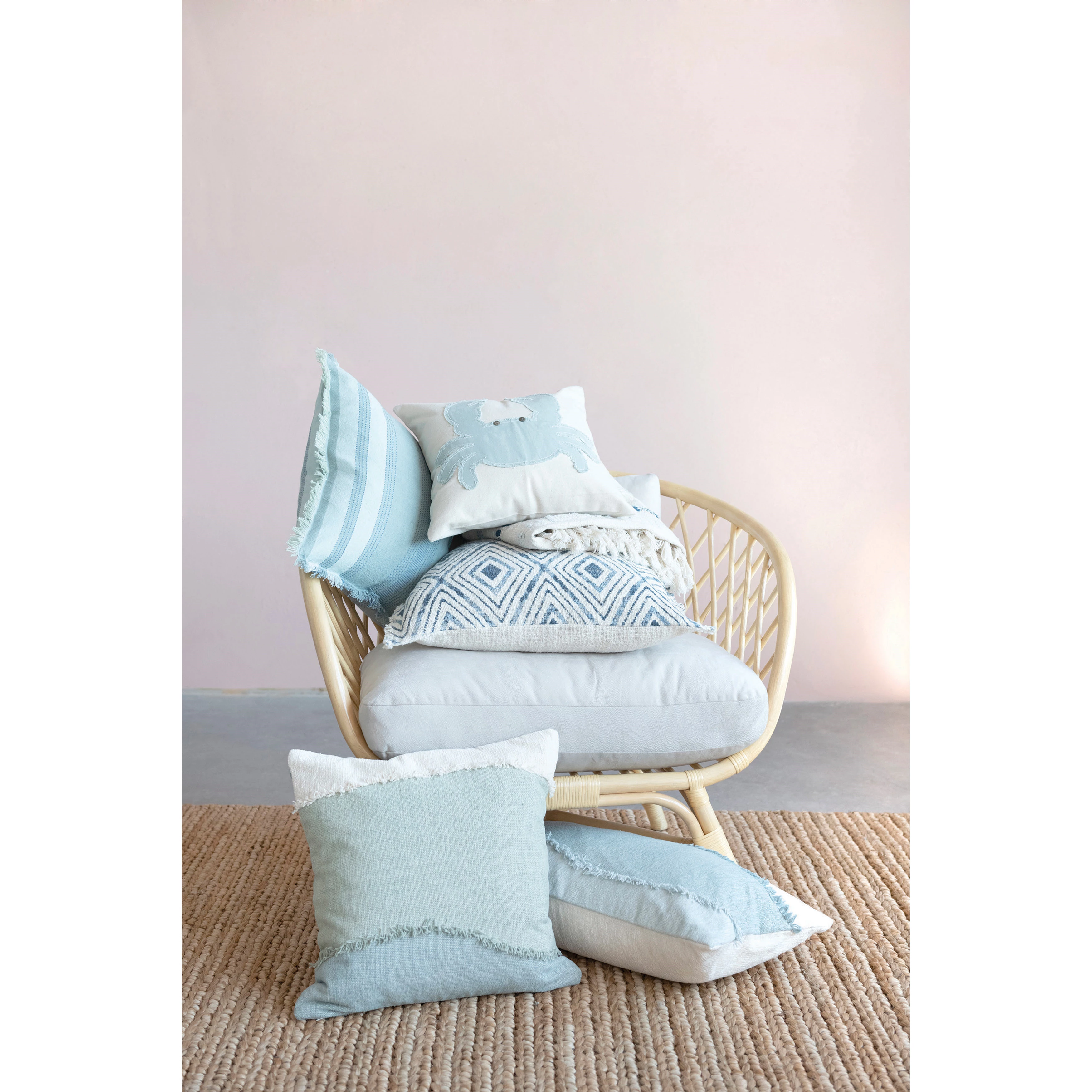 Stonewashed Woven Cotton Blend Pillow image 1