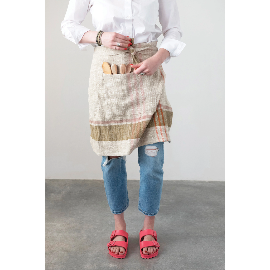 Linen Striped Waist Apron image 3