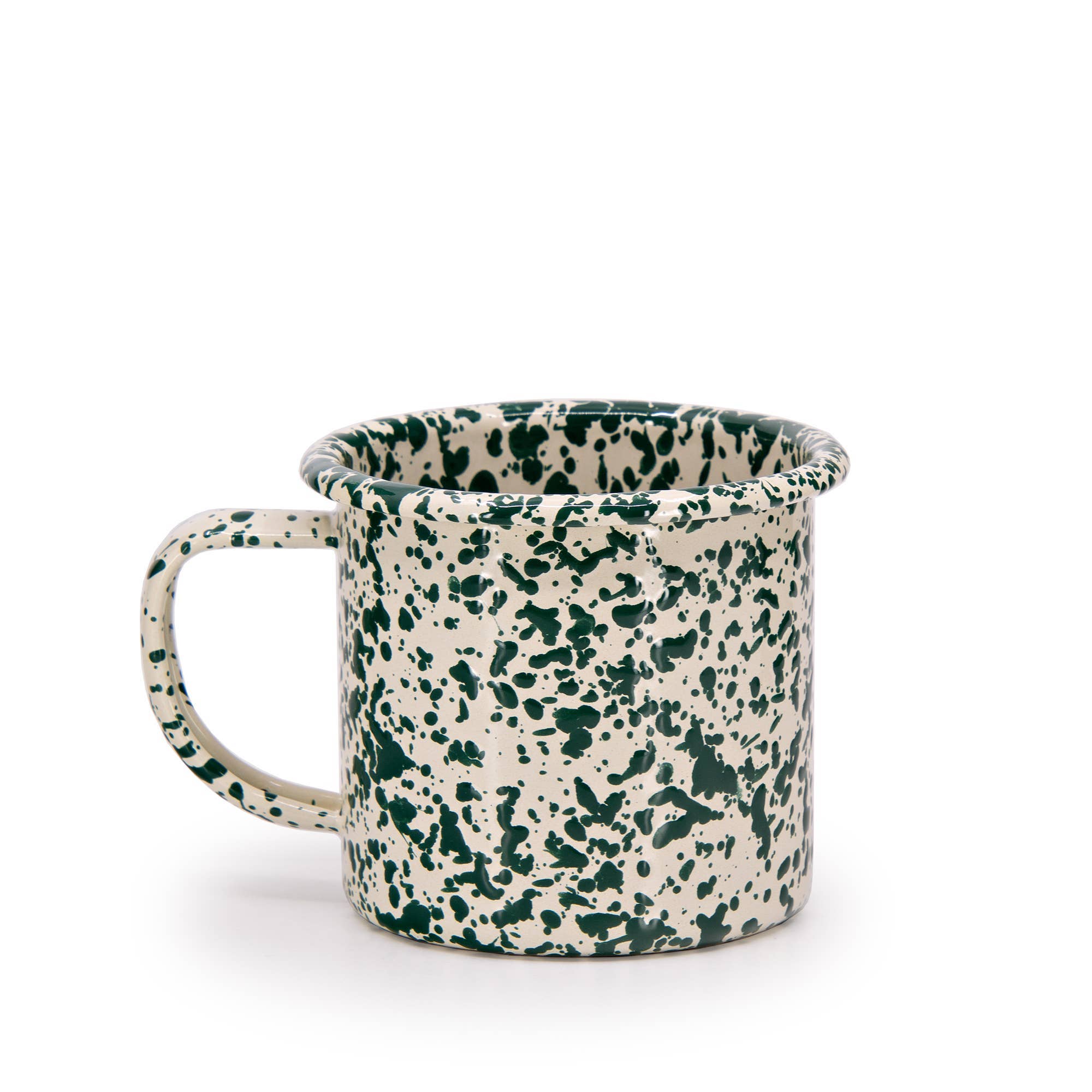 Splatter 12 oz Mug - Green & Cream