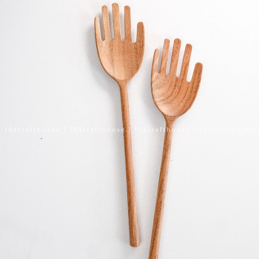 Hand Shaped Wooden Salad Spoon image 2