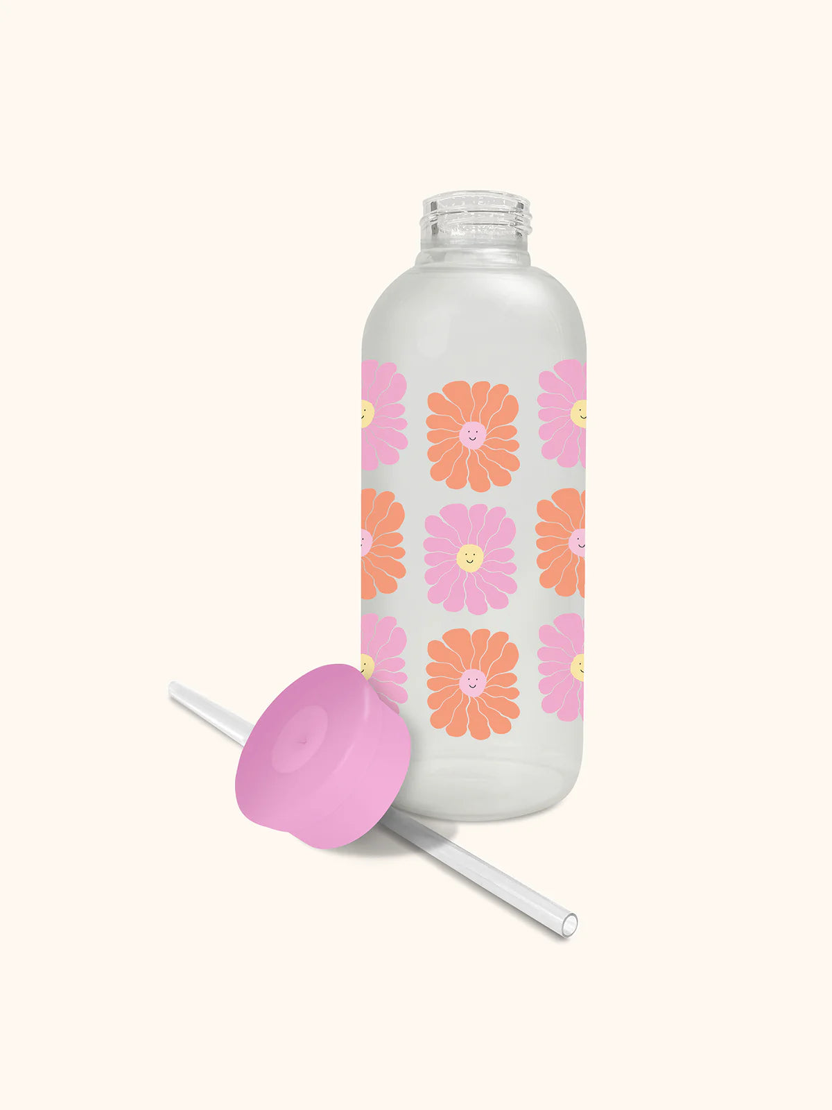 Just For Grins Glass Bottle w/ Straw image 1