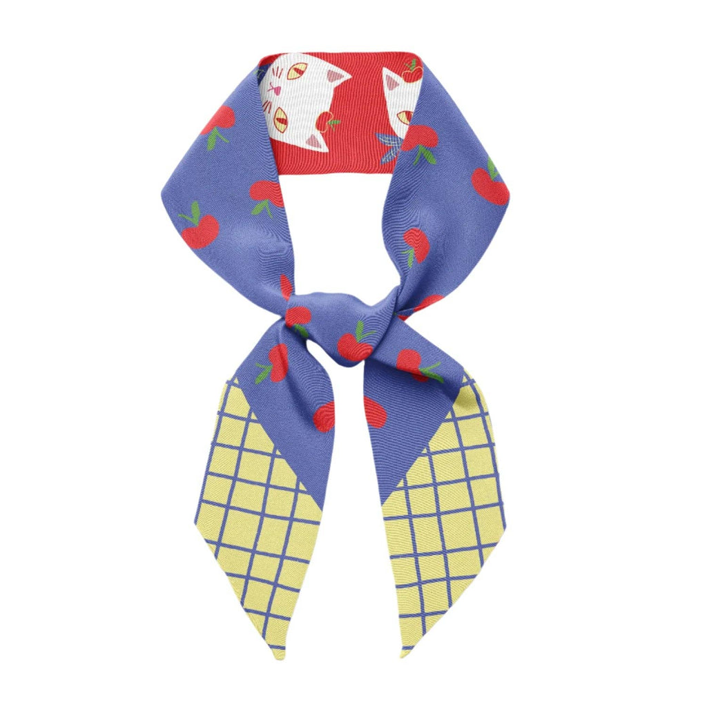 Apple Cat Twilly Ribbon Scarf